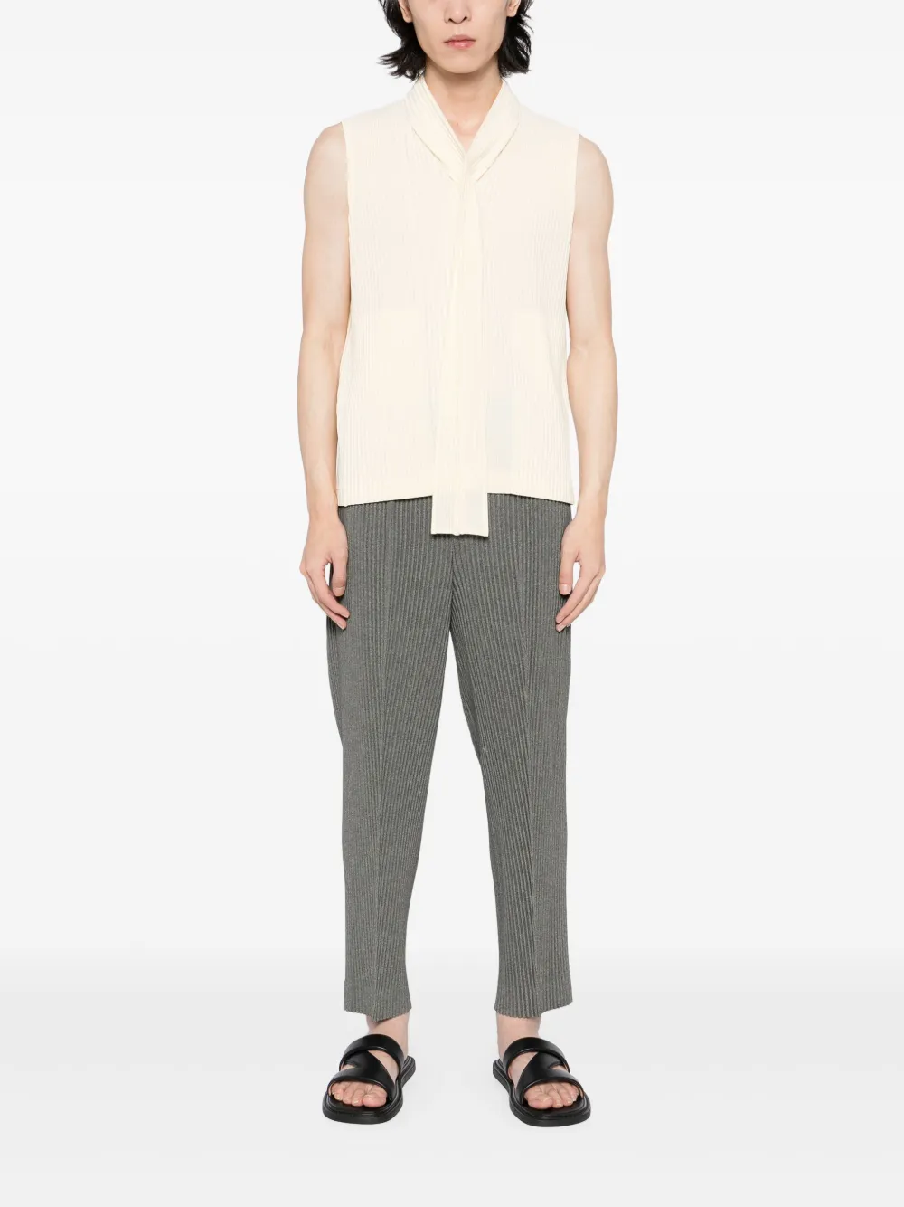 Homme Plissé Issey Miyake Geplooide top - Geel