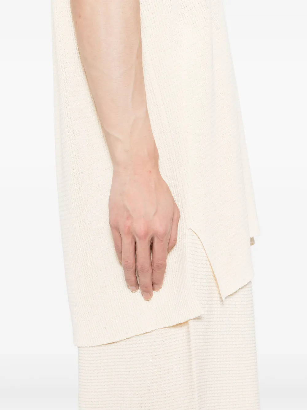 Homme Plissé Issey Miyake Straight gedraaid katoenen gilet Beige