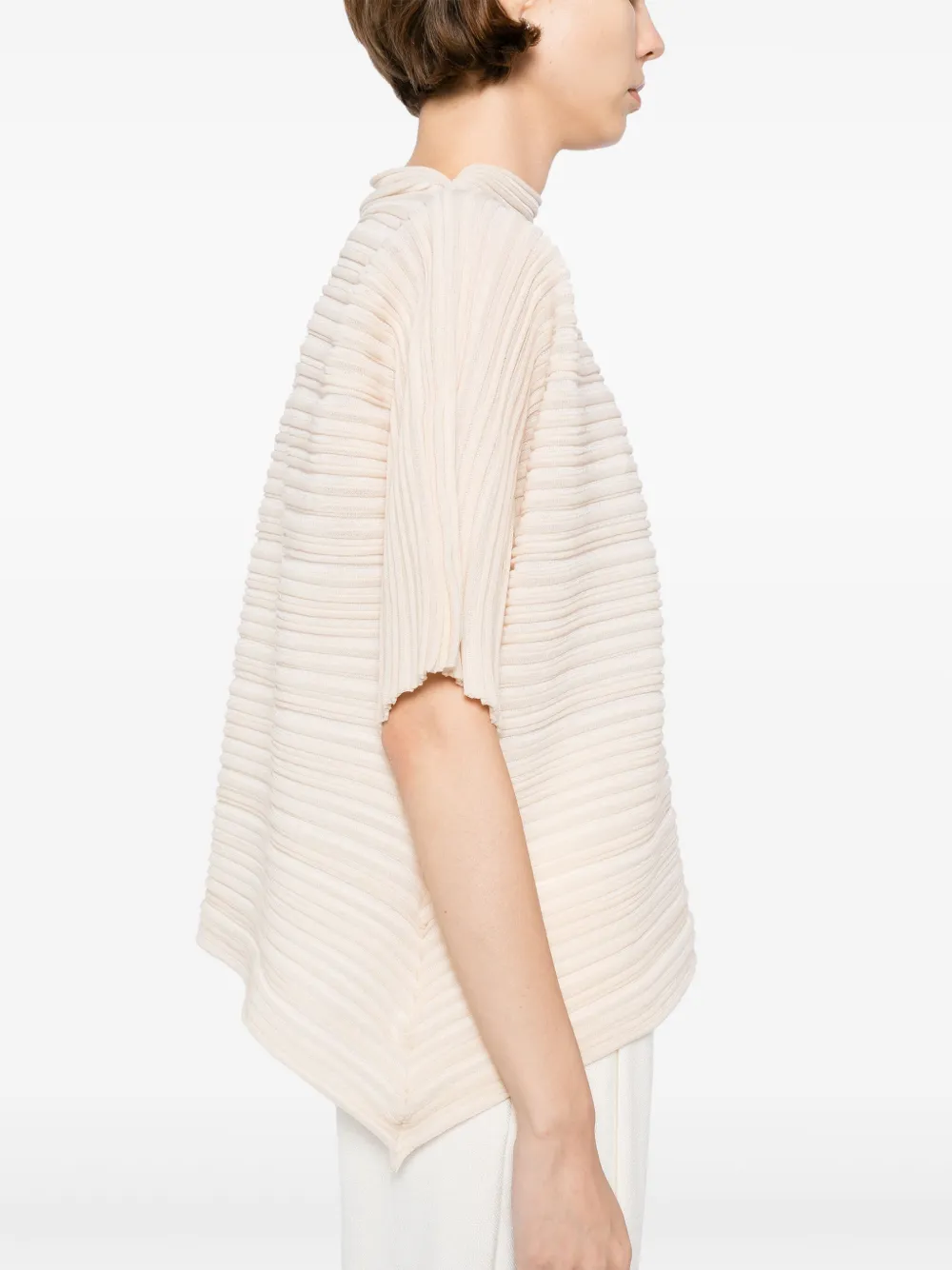Pleats Please Issey Miyake Sheer Bounce top Beige