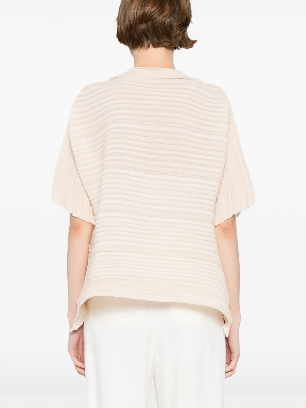 Pleats Please Issey Miyake Sheer Bounce top Beige