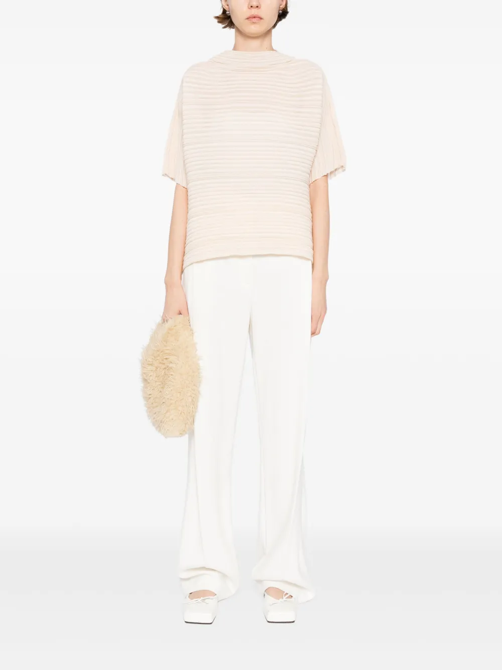 Pleats Please Issey Miyake Sheer Bounce top - Beige