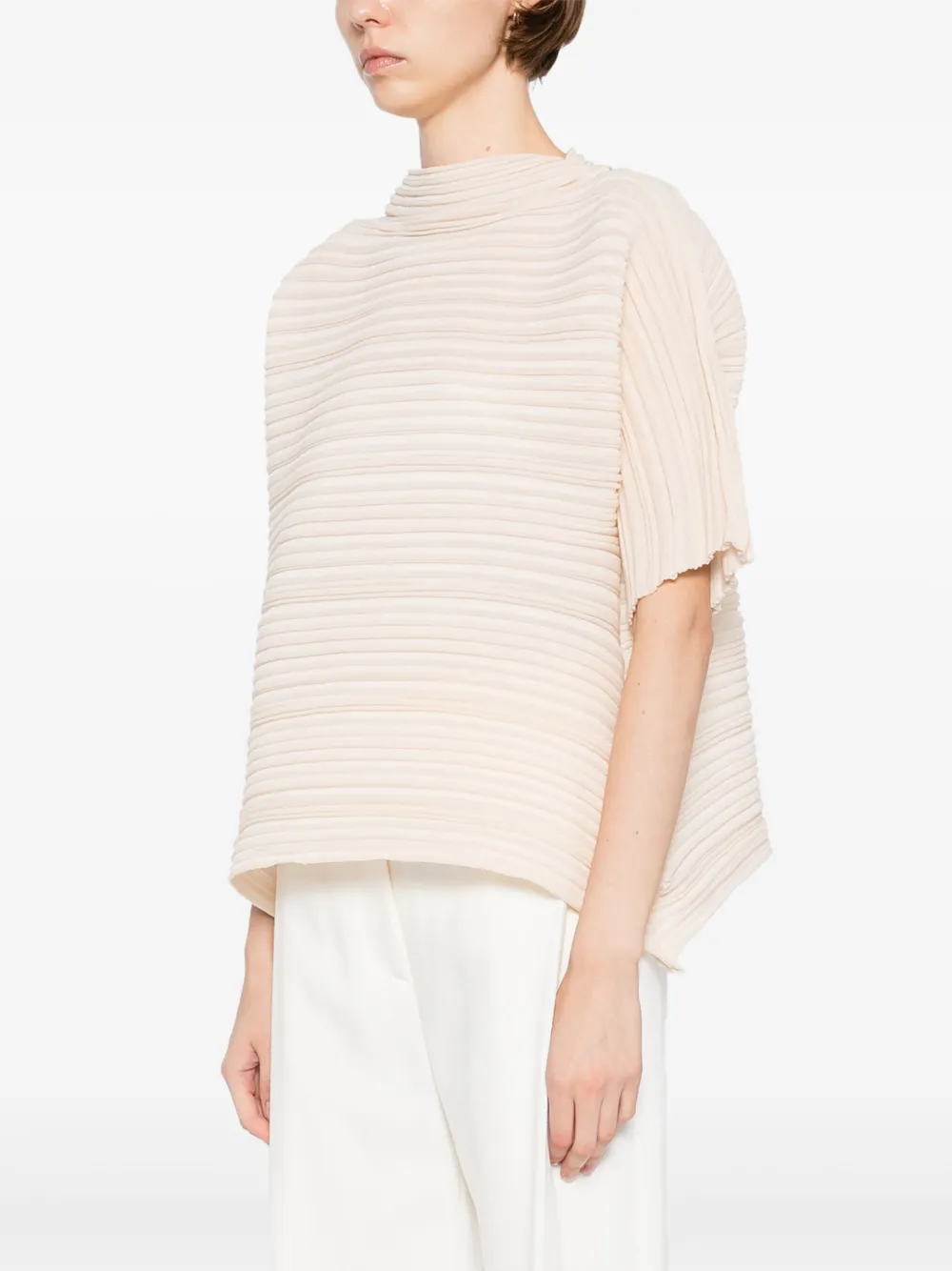 Pleats Please Issey Miyake Sheer Bounce top Beige