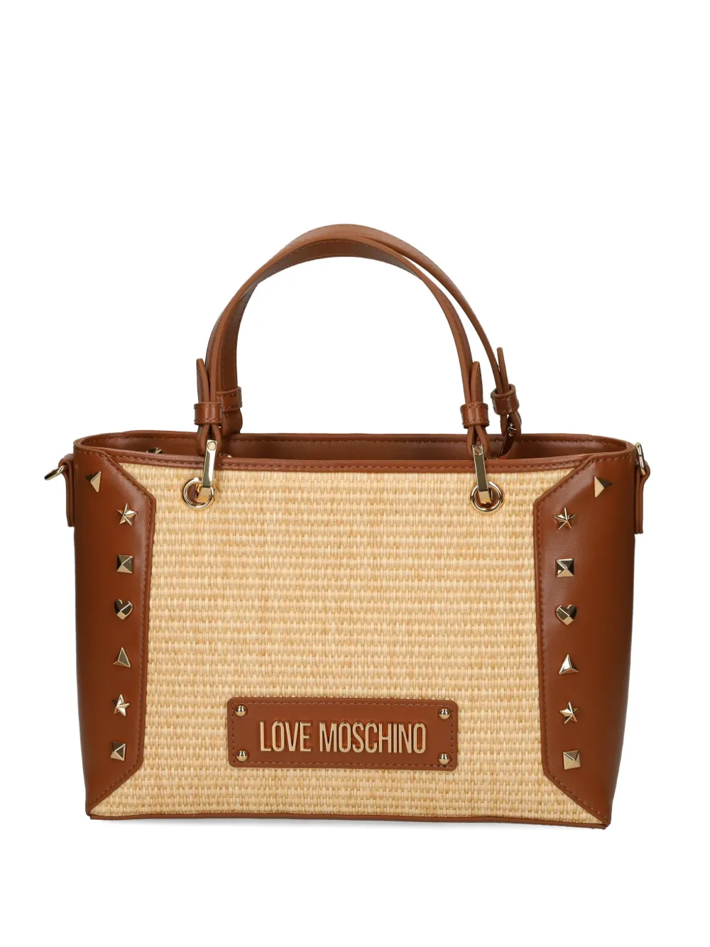 Love Moschino スタッズトリム ハンドバッグ - ブラウン Love Moschino スタッズトリム ハンドバッグ - ブラウン