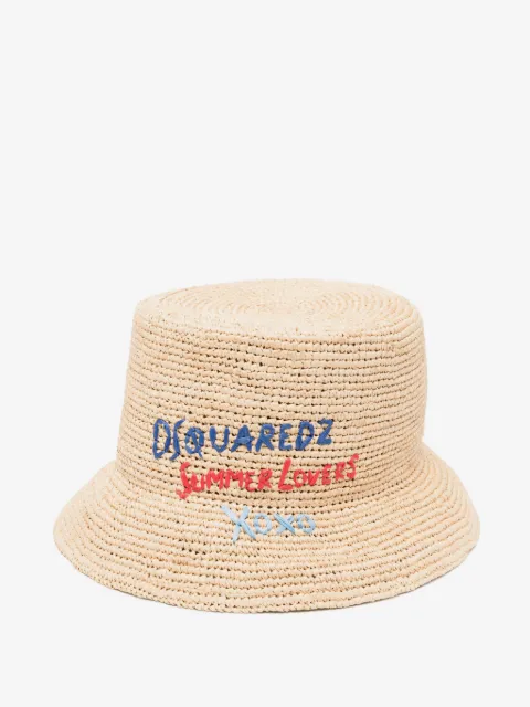 DSQUARED2 logo-embroidered bucket hat