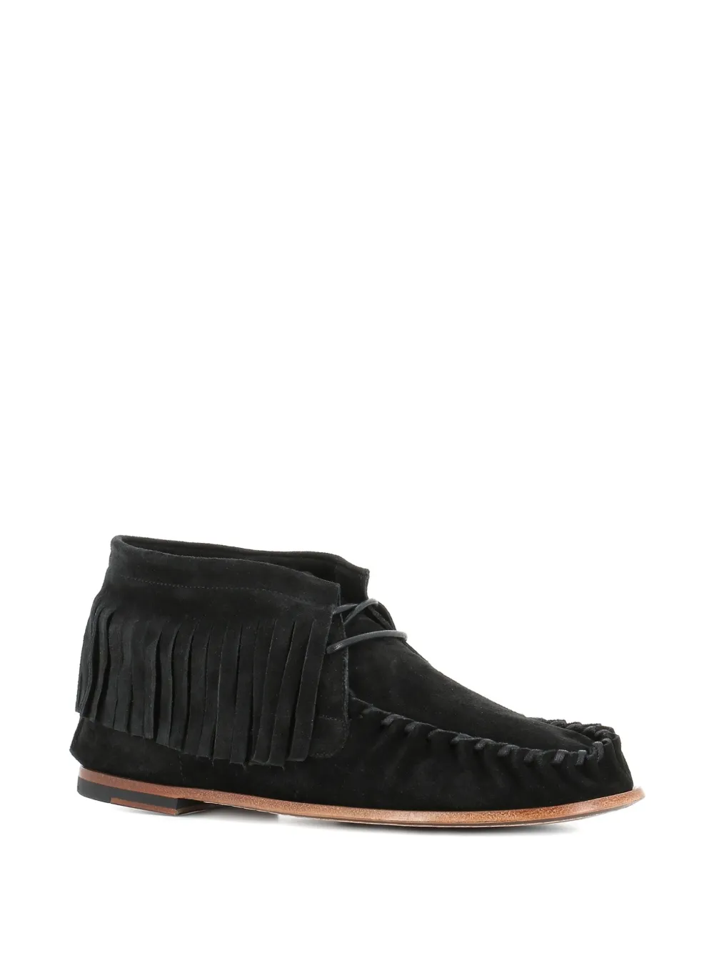 Alexander Hotto Fringed Suede Ankle Boots In Black