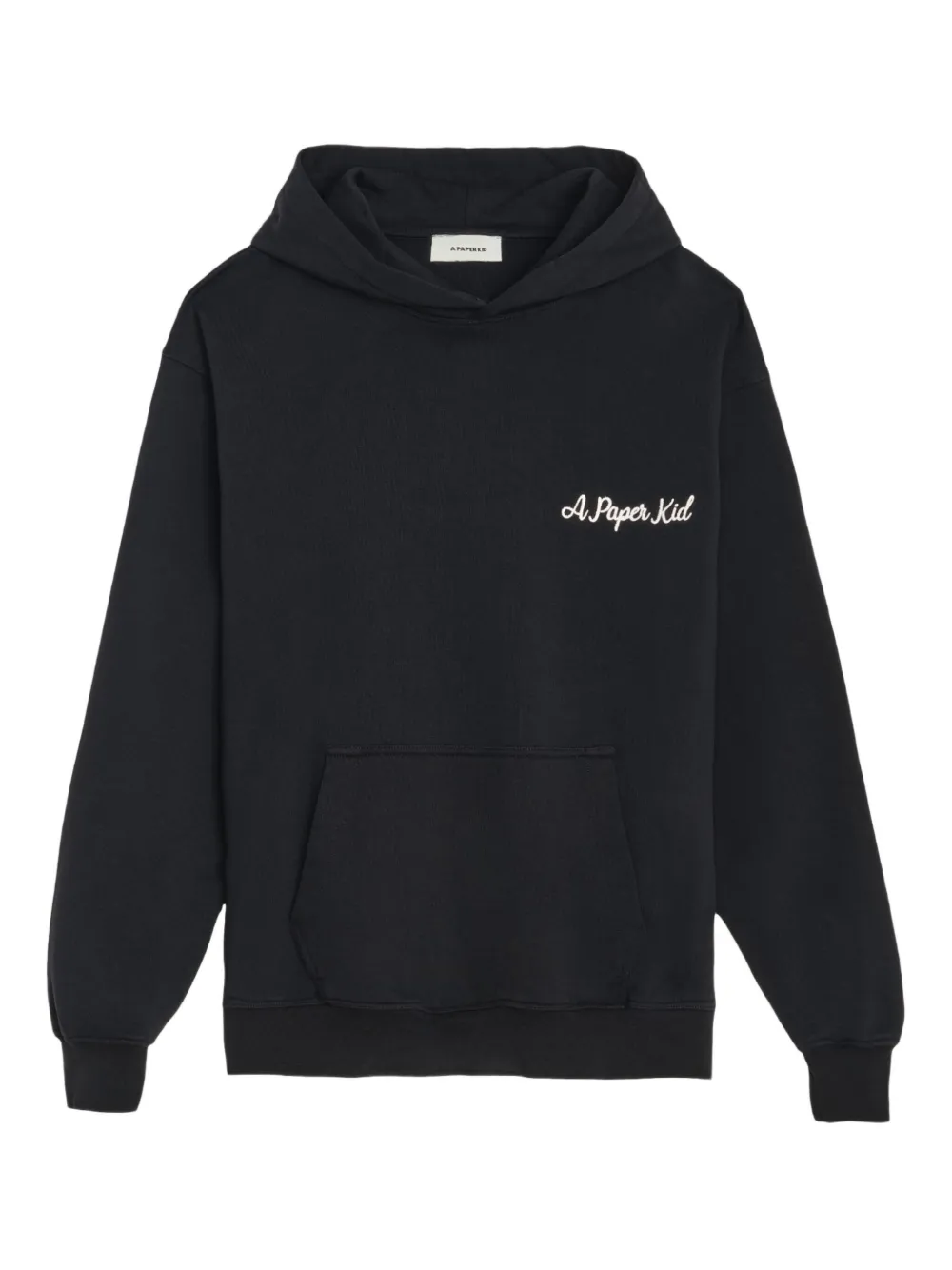 A Paper Kid Hoodie met geborduurd logo Zwart
