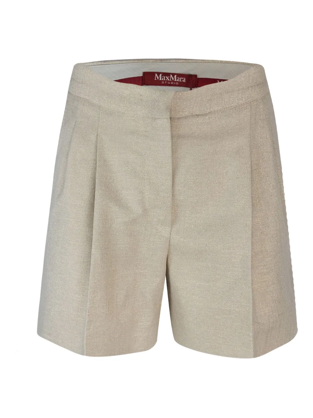 Max Mara Favilla Shorts In Gold Twill In Neutrals