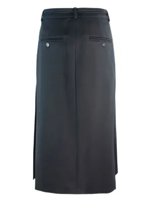 【関税込み】sportmax 'Cariddi' skirt Sportmax leather skirt with chiffon pleat detail Size 6 | eBay