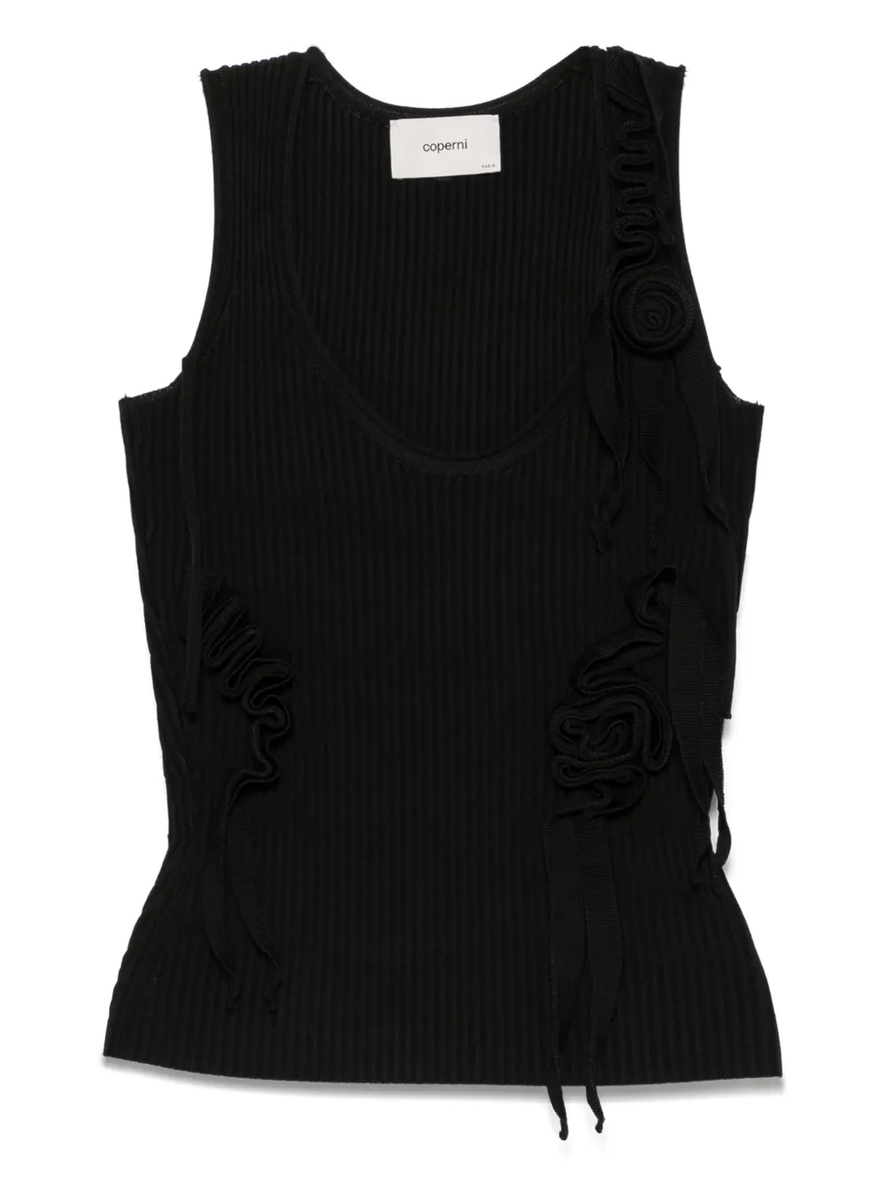 Coperni camiseta tejida con listón | negro | Image 1