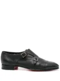 Santoni leather monk shoes - Black