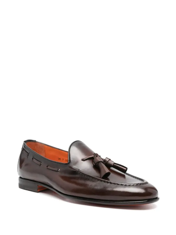 Santoni ブラウン レザー ローファー Santoni レザーローファー | ブラウン | FARFETCH JP