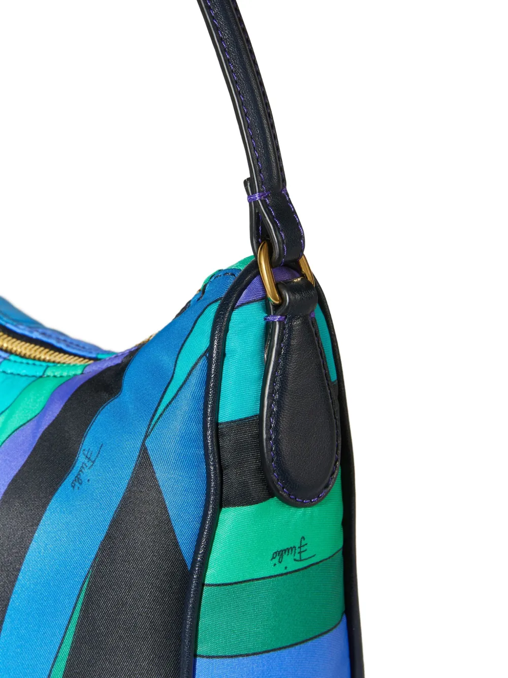 PUCCI Gestreepte schoudertas Blauw