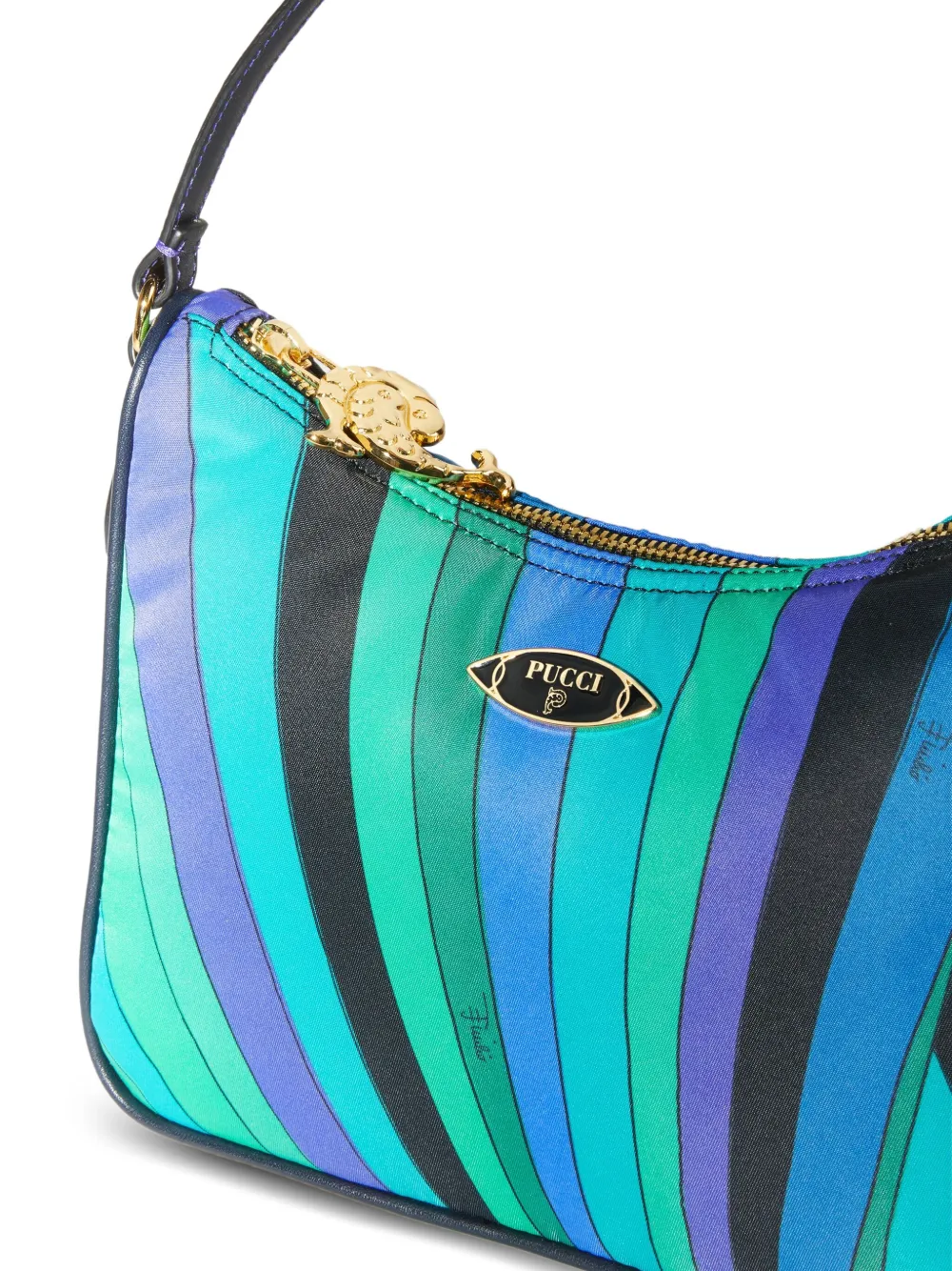 PUCCI Gestreepte schoudertas Blauw
