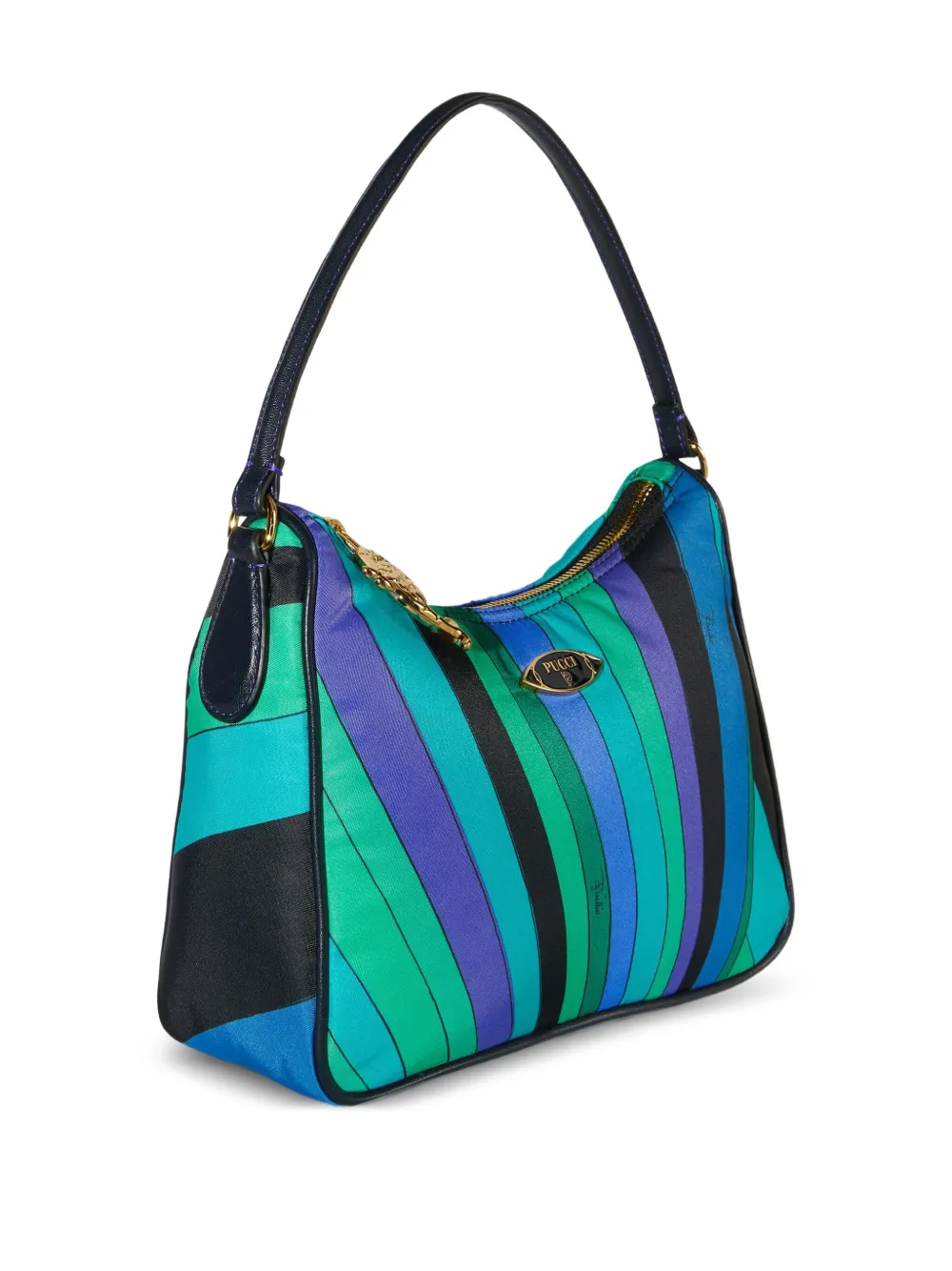 PUCCI Gestreepte schoudertas Blauw