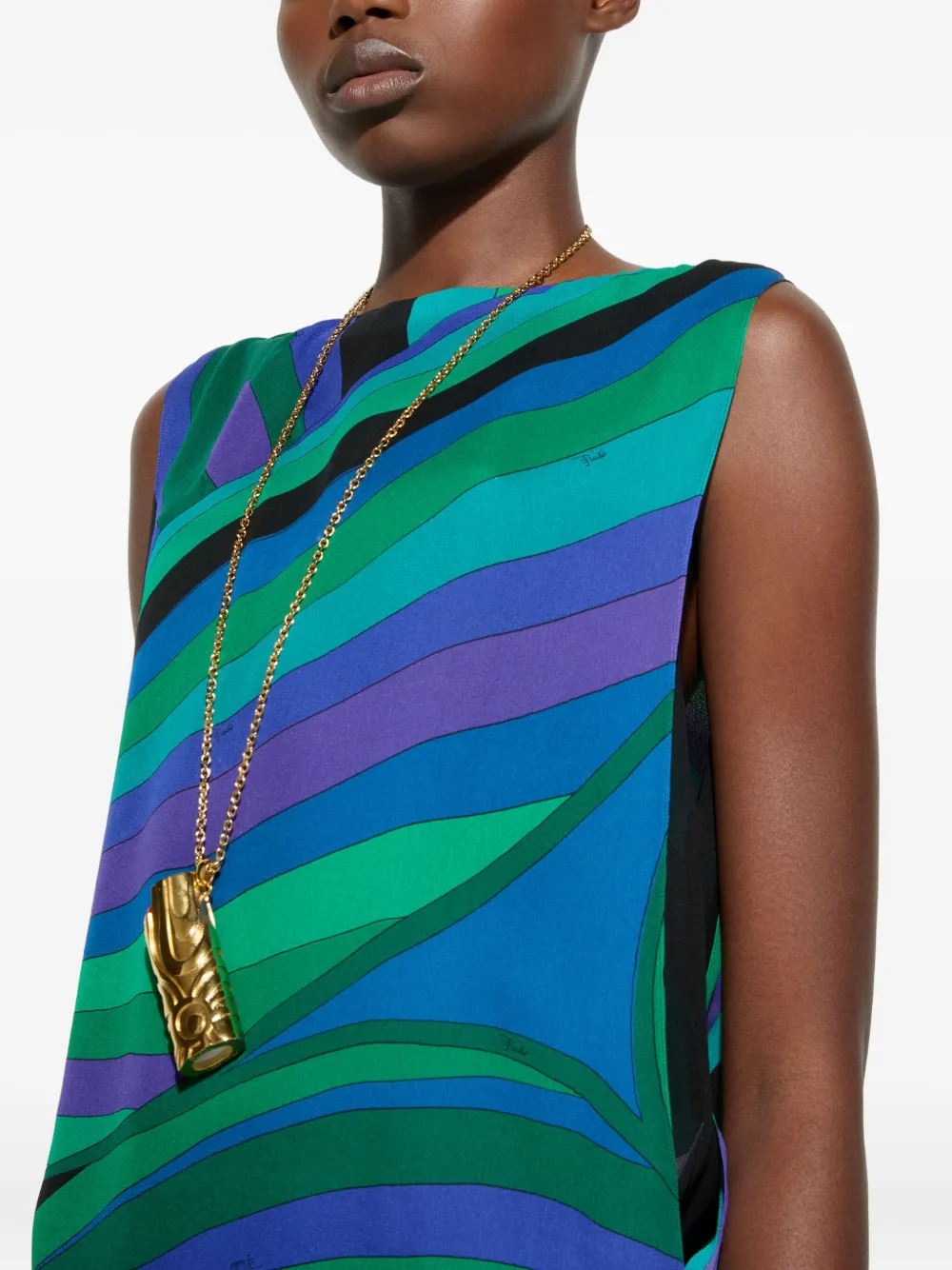 PUCCI Midi-jurk met gedraaid patroon Groen