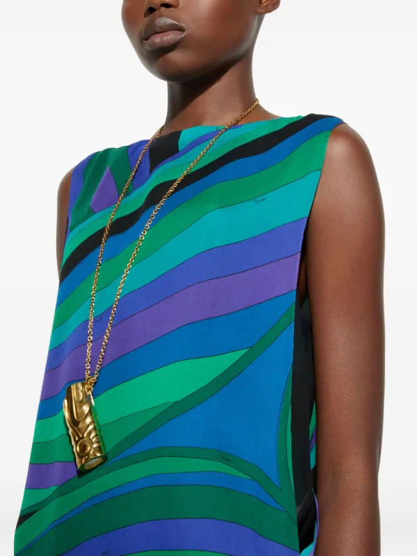 green pucci dress - Iride Print Long - For Unisex - Size: 42 - Emerald - in Silk marilyn monroe funeral dress