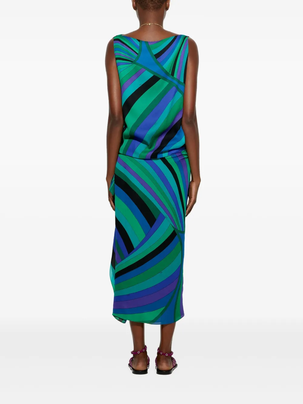 PUCCI Midi-jurk met gedraaid patroon Groen