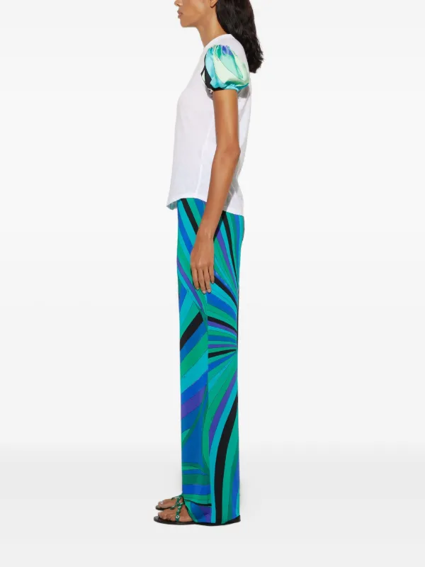 パンツ PUCCI SS25 IRIS MACRO TROUSERS (5HRT03 5H851 GREEN) PUCCI Iride-print Trousers | Green | FARFETCH