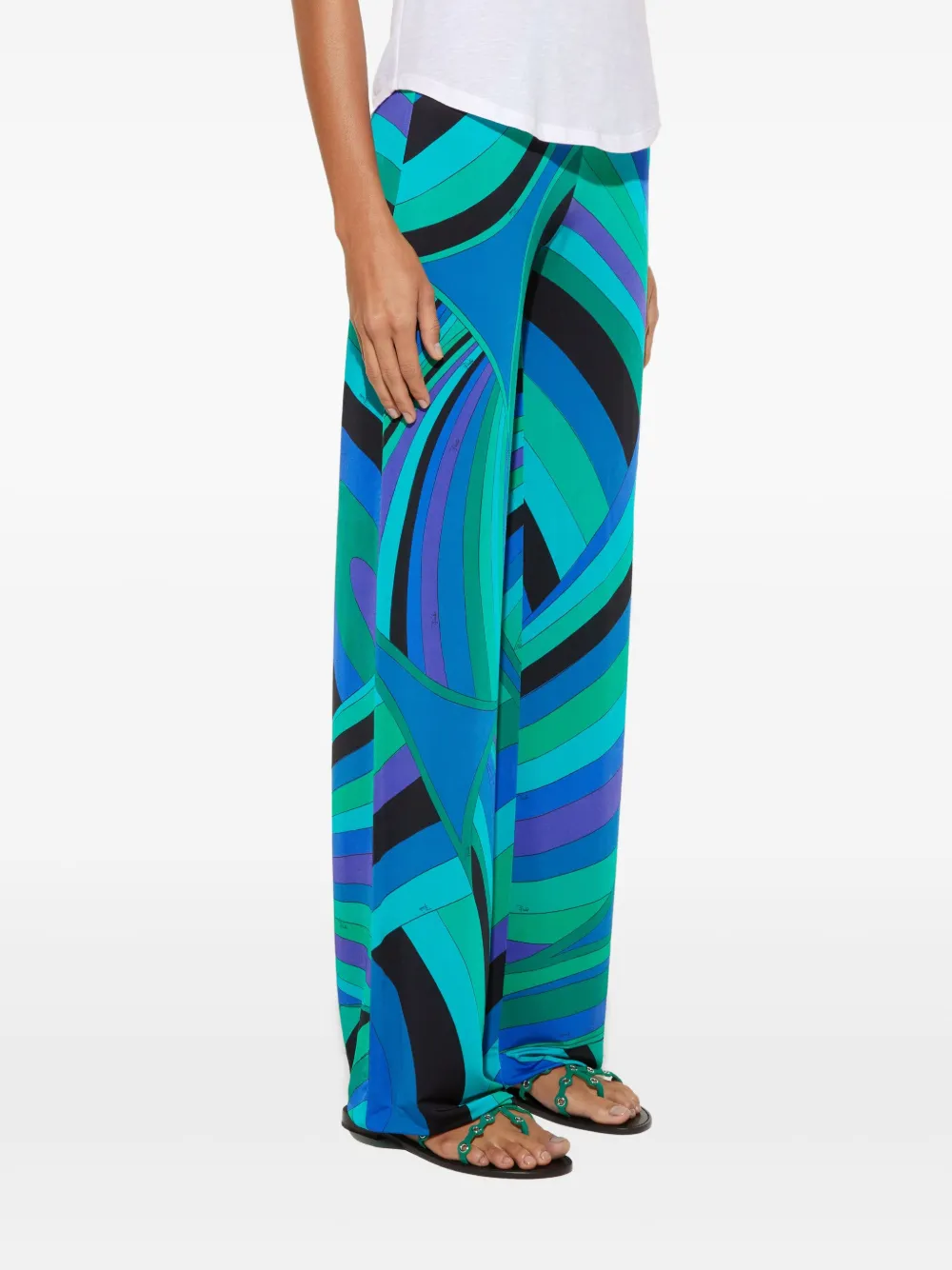 PUCCI Broek met abstracte print Groen
