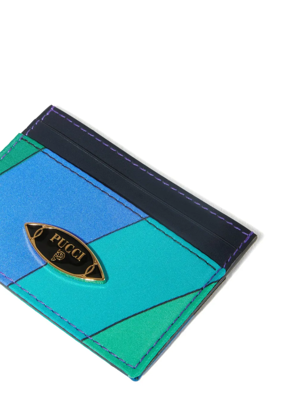 PUCCI Pasjeshouder met Iride-patroon Blauw