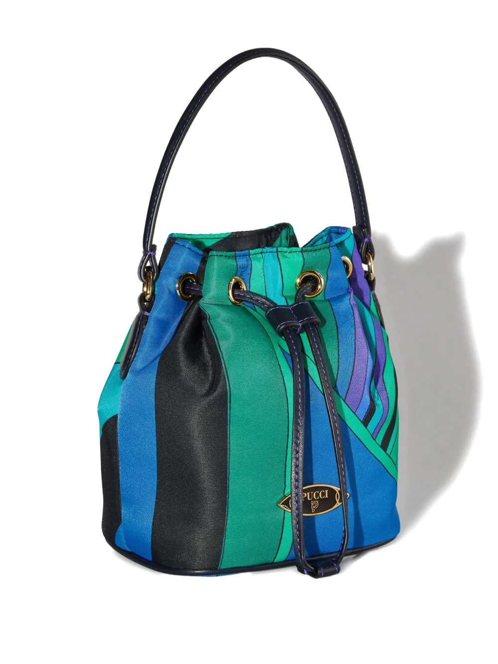 Pucci Striped Bucket Bag In Green