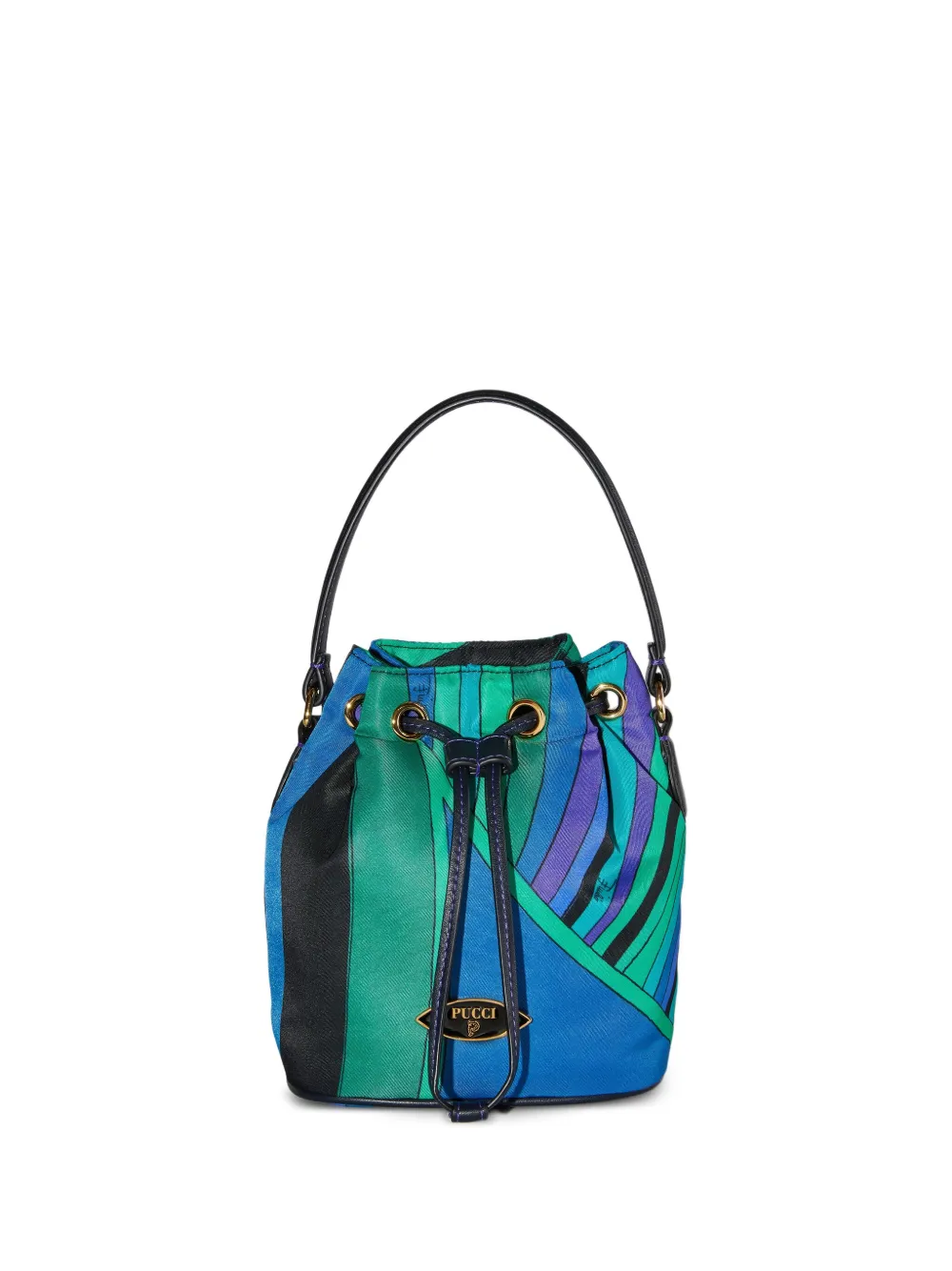 PUCCI bolsa bucket con rayas estampadas | verde | Image 1