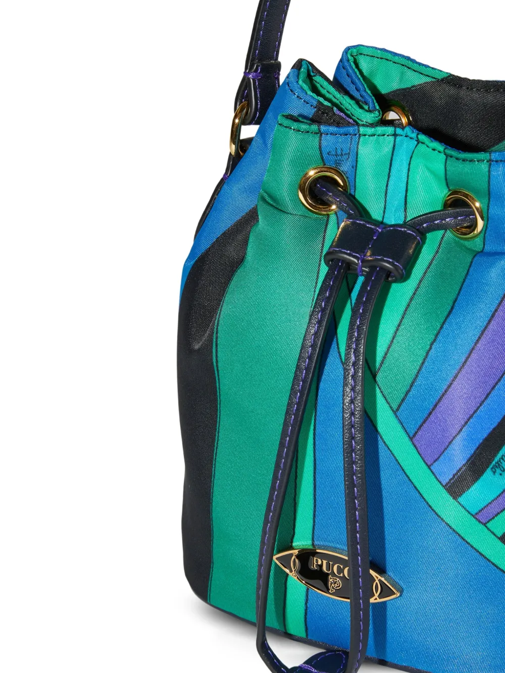 PUCCI Gestreepte bucket-tas Groen