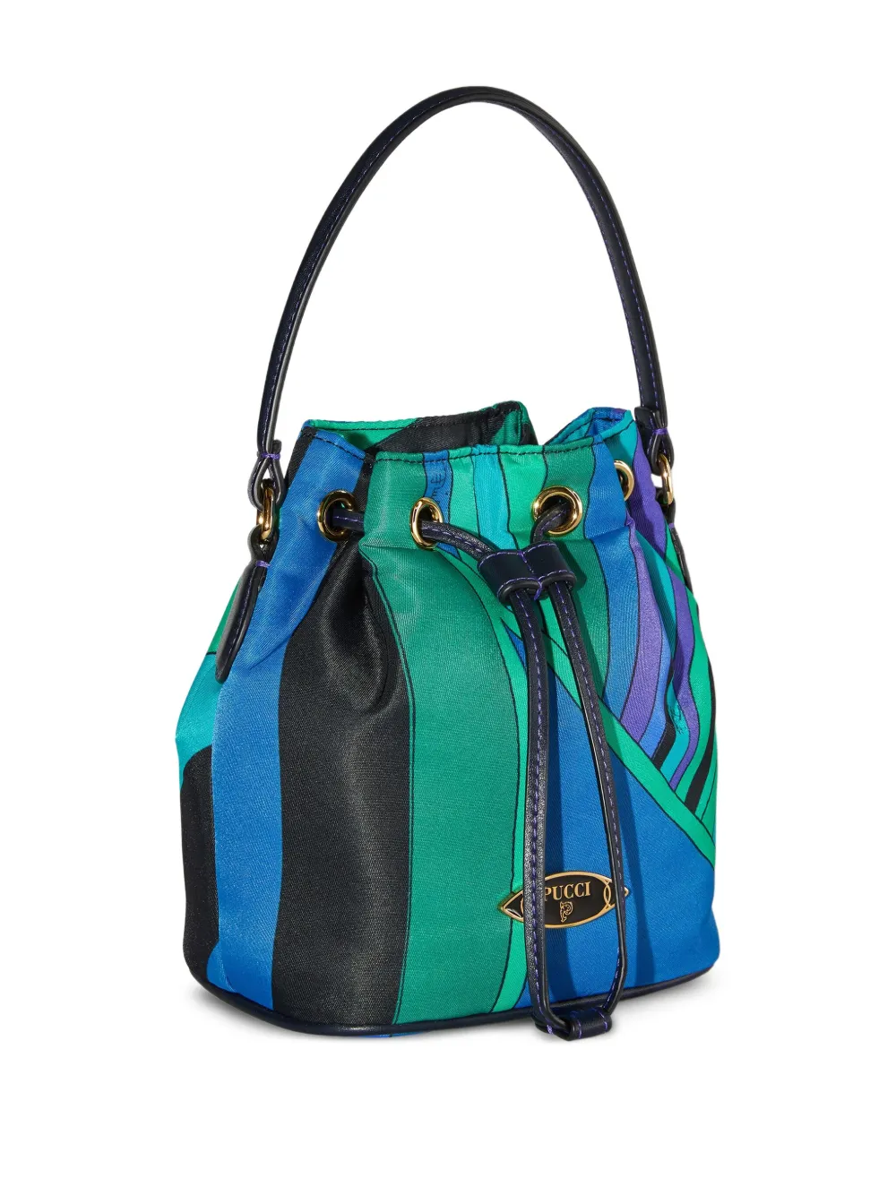 PUCCI Gestreepte bucket-tas Groen