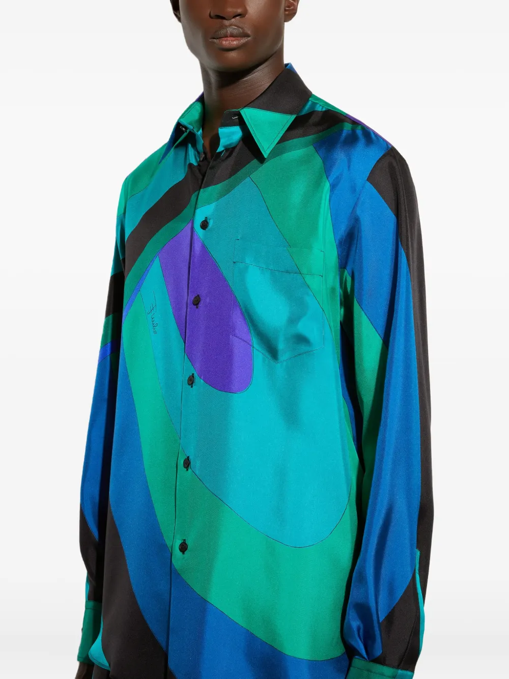 PUCCI shirt met abstracte print Groen