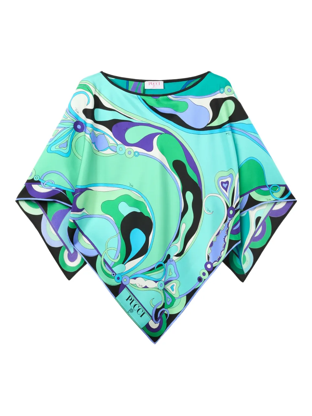 PUCCI Poncho met abstracte print Groen