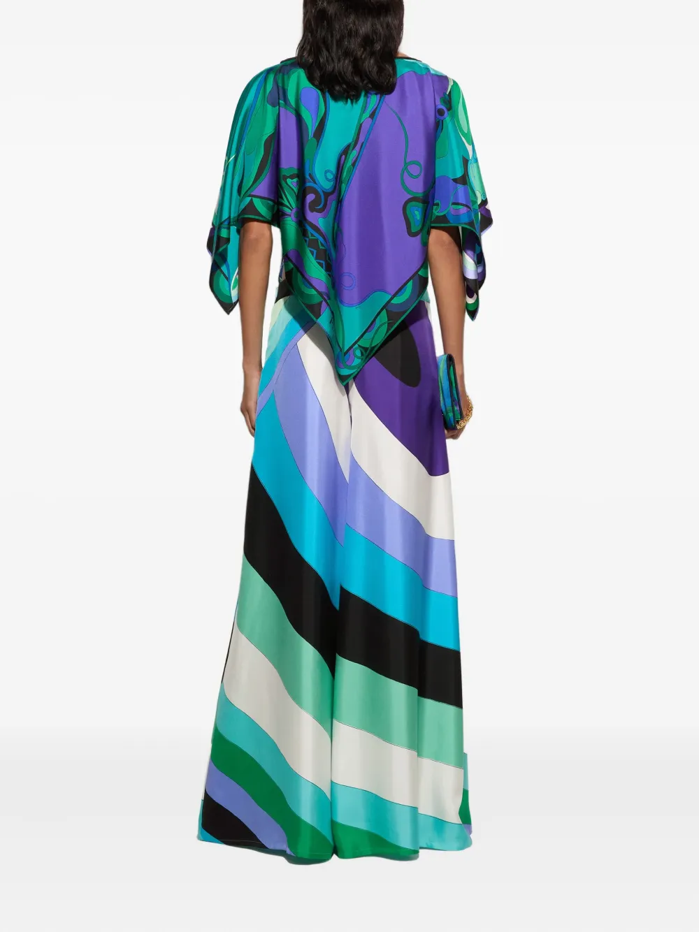 PUCCI Poncho met abstracte print Groen