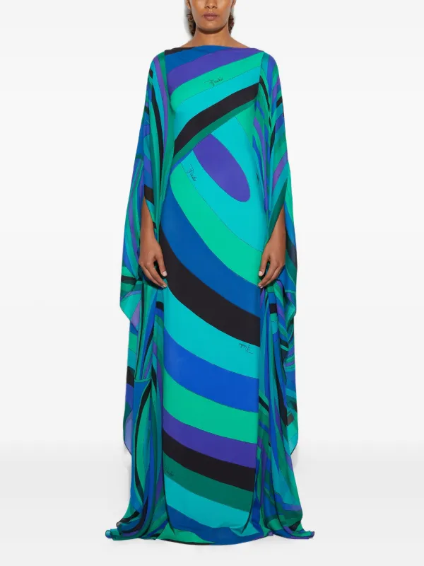 PUCCI Iride-pattern Long Dress | Green | FARFETCH