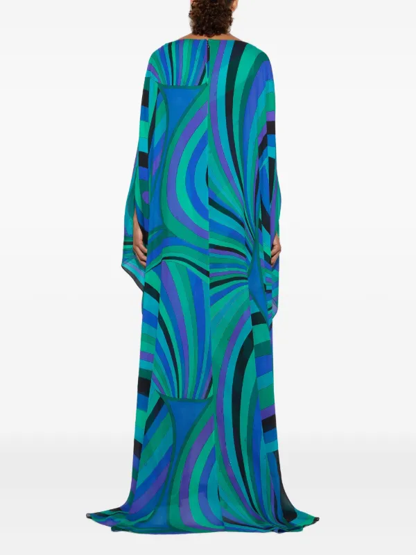 PUCCI Iride-pattern Long Dress Green FARFETCH IN