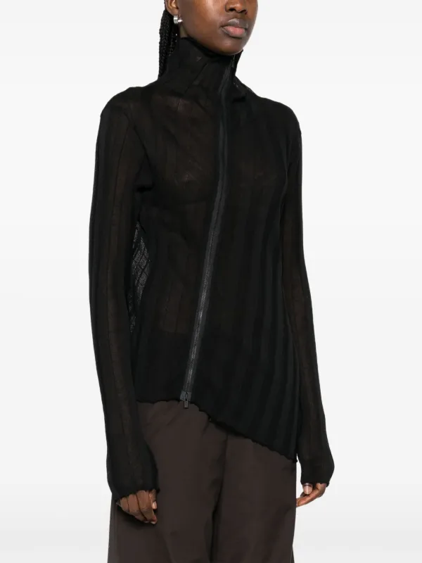 YOHJIYAMAMOTO ヨウジヤマモト　カーディガン　ニット　アシンメトリー Yohji Yamamoto アシンメトリー カーディガン | ブラック