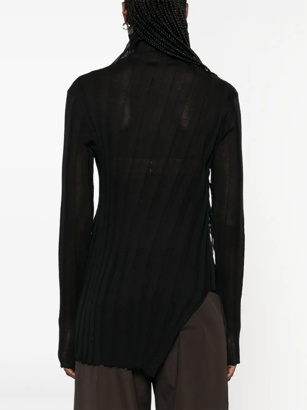 Yohji Yamamoto Asymmetrisch vest Zwart