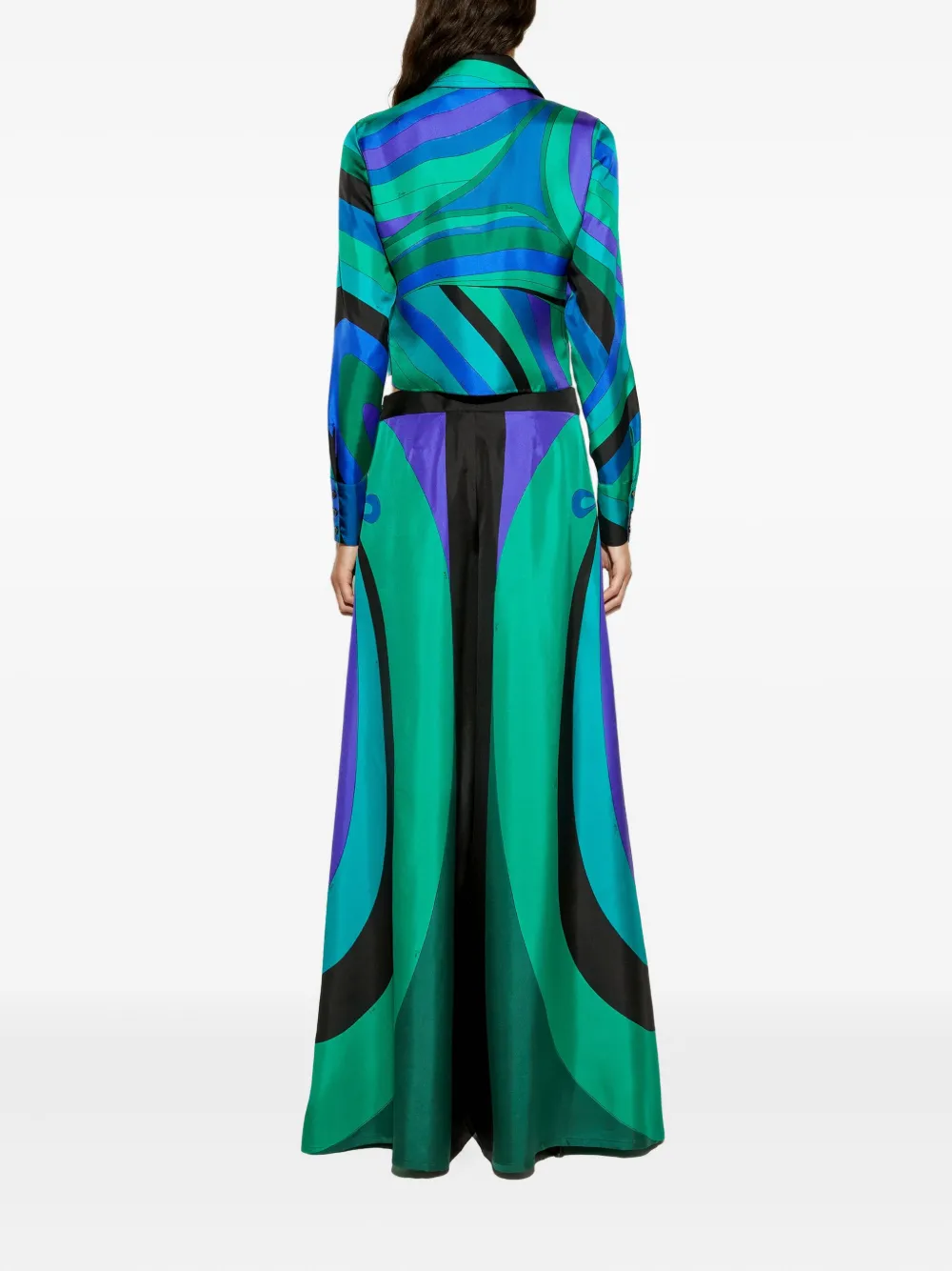 PUCCI Broek met wijde pijpen Groen