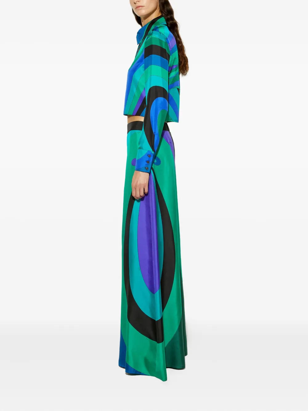 PUCCI Broek met wijde pijpen Groen