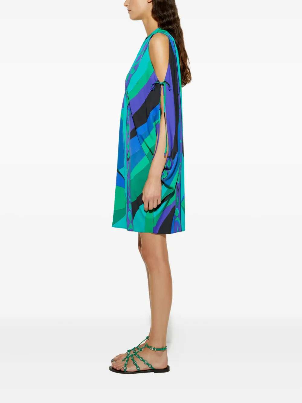 Pucci Pesci Print Maxi Kaftan In Blue