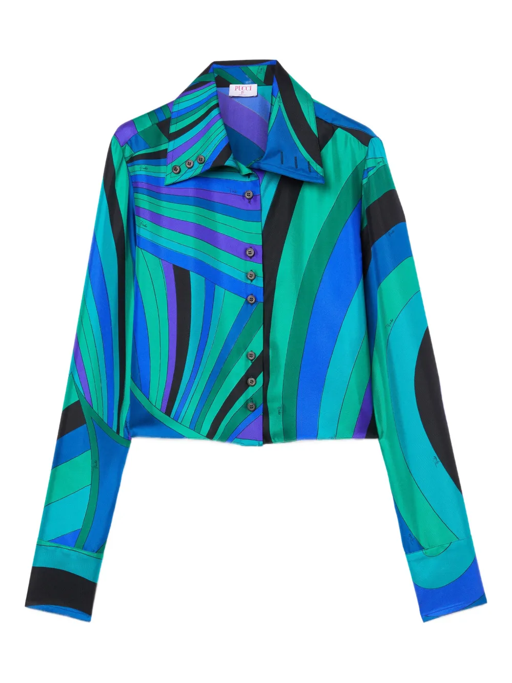 PUCCI camisa con estampado gráfico y botones | verde | Image 1