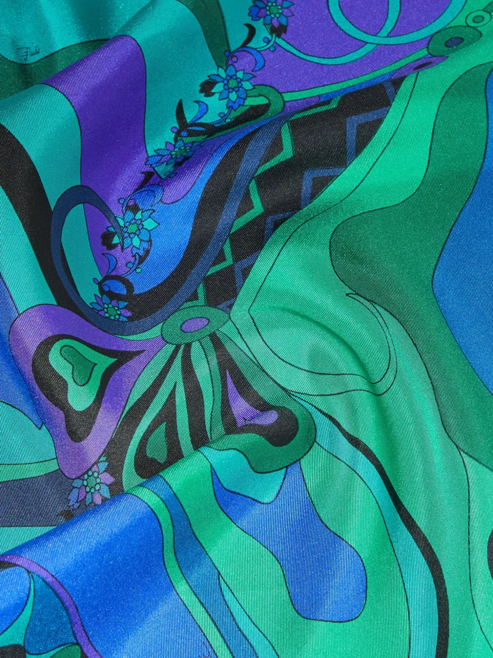 PUCCI Marmo-patterned silk scarf - Groen