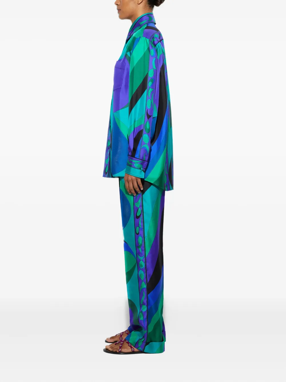 PUCCI Blouse met abstracte print Groen
