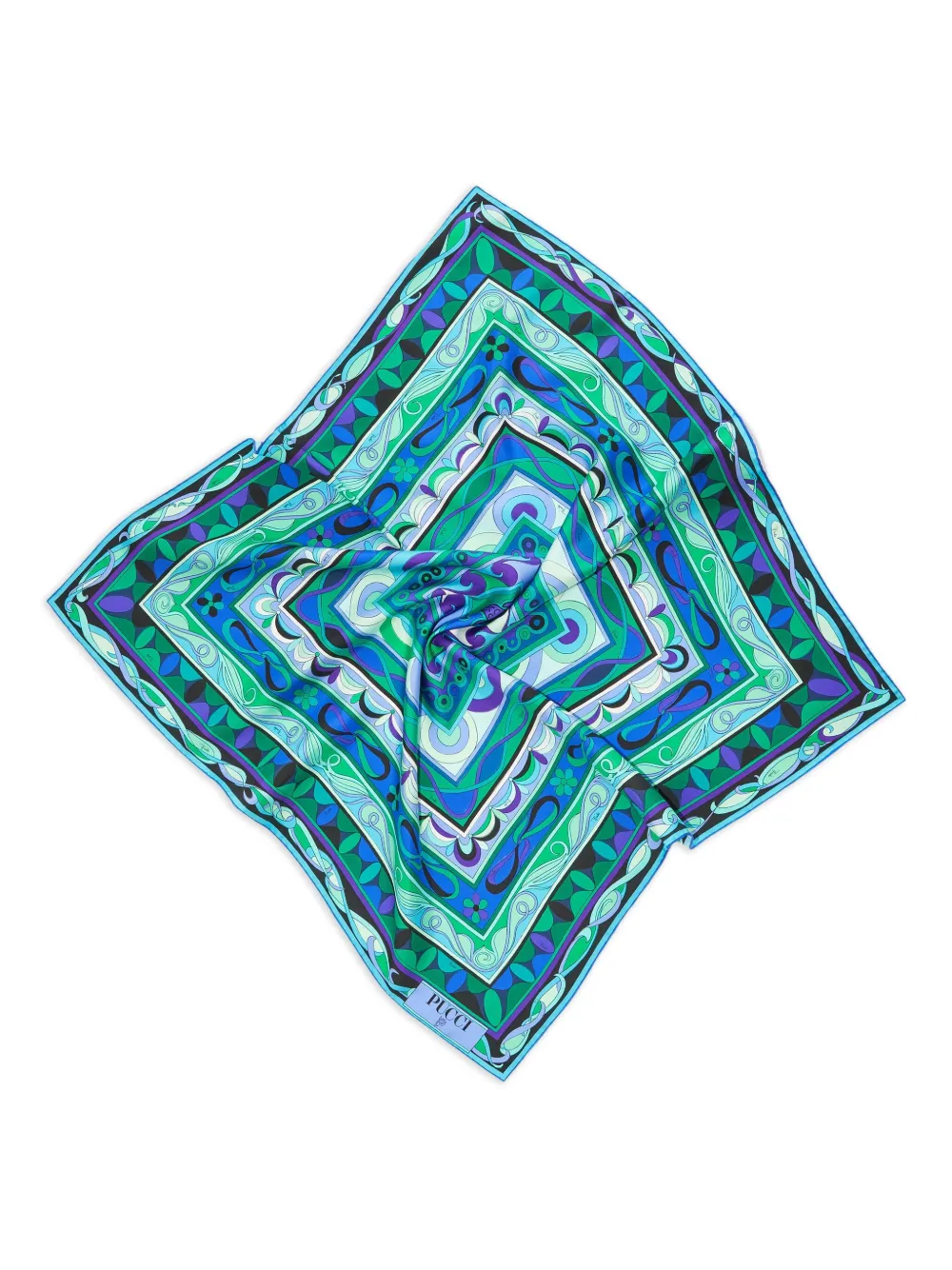 PUCCI Seidenschal mit geometrischem Print | Grün | Image 1