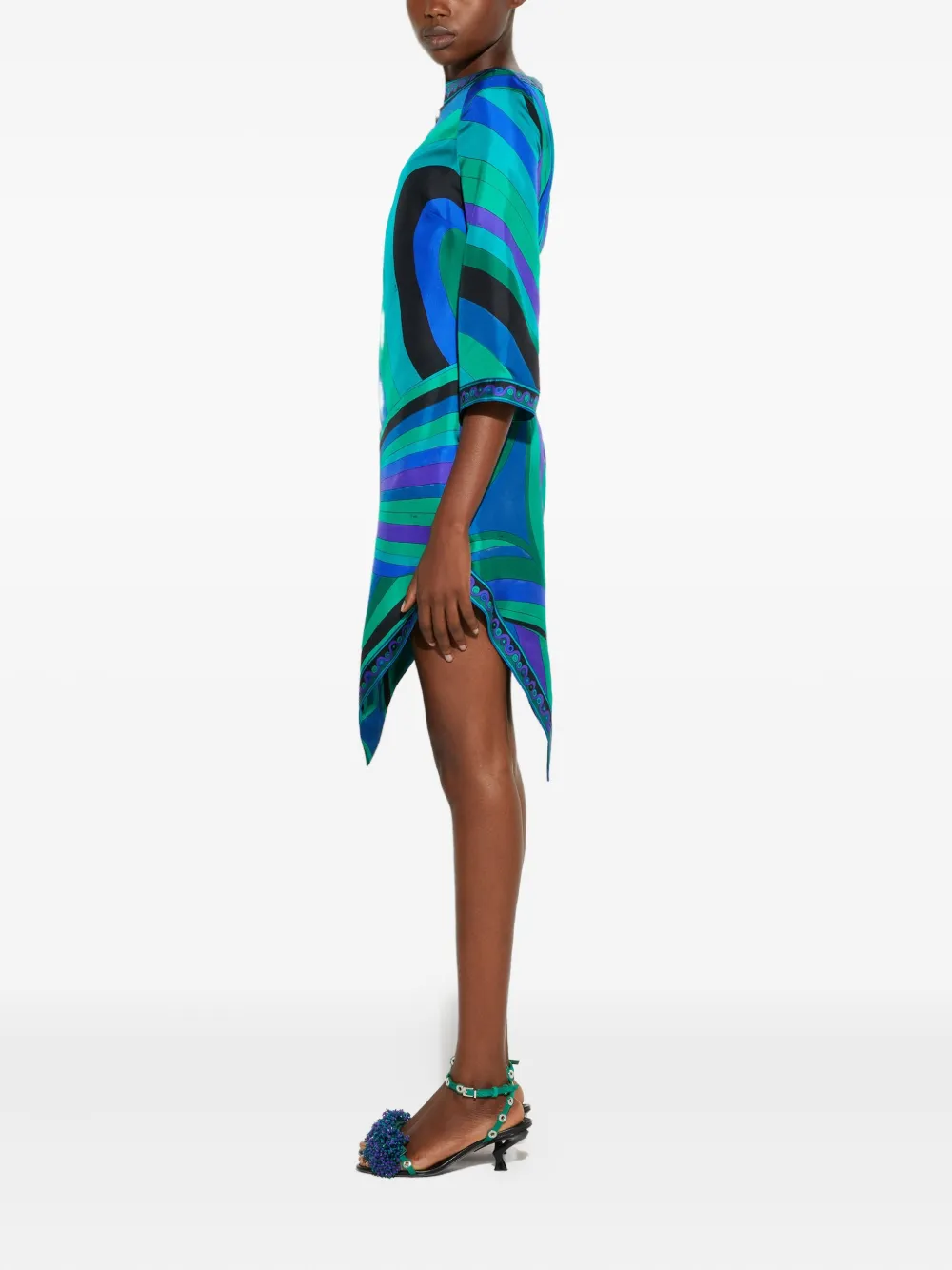 Shop Pucci Iride-print Tunic Dress In Green