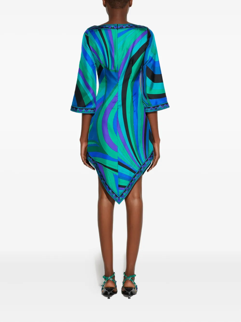 Shop Pucci Iride-print Tunic Dress In Green