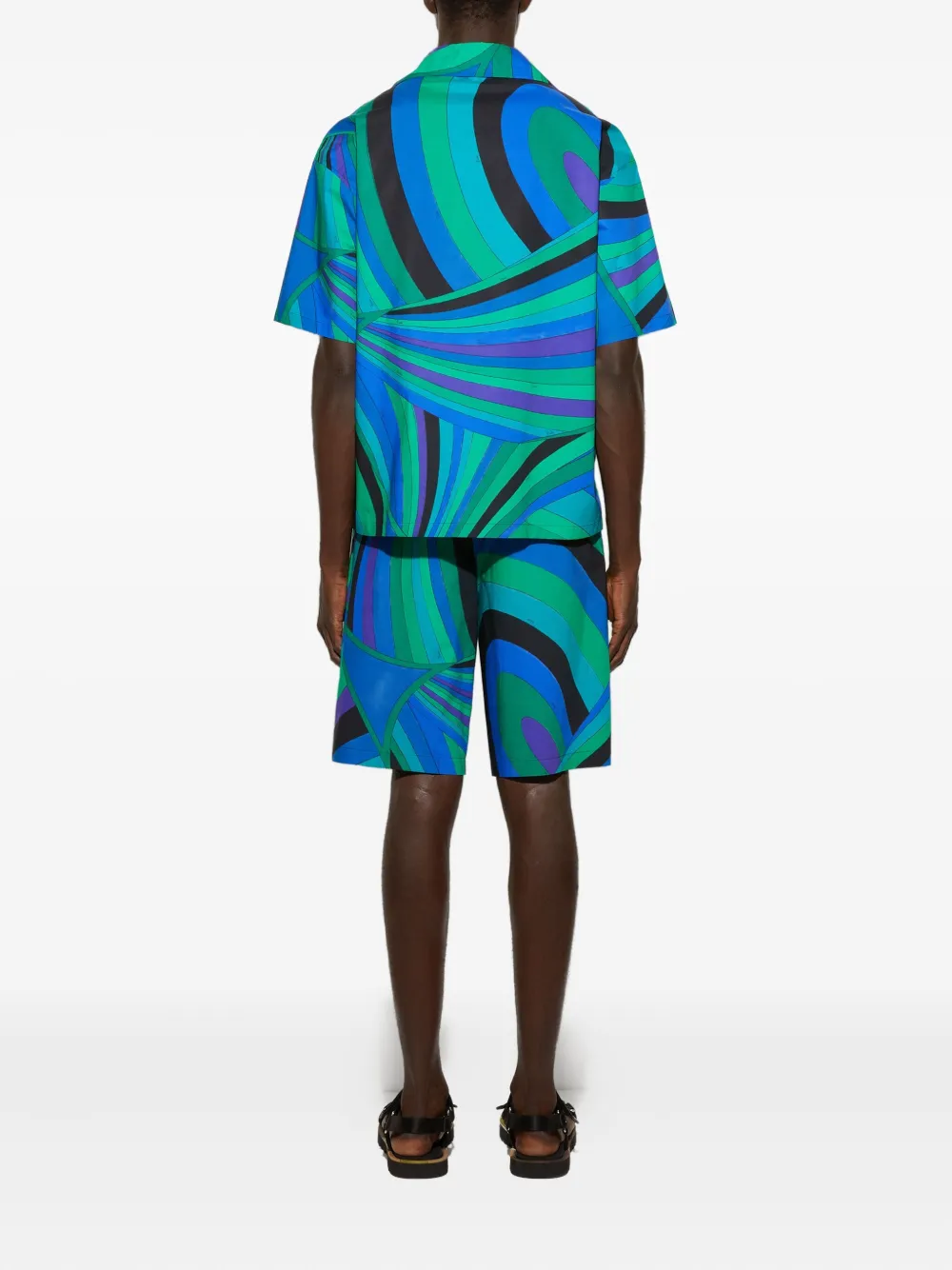 Pucci Iride-print Shorts In Blue