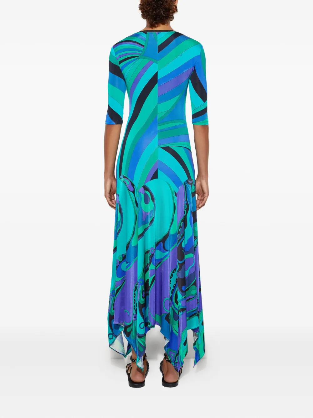 PUCCI Maxi-jurk met asymmetrische afwerking Blauw