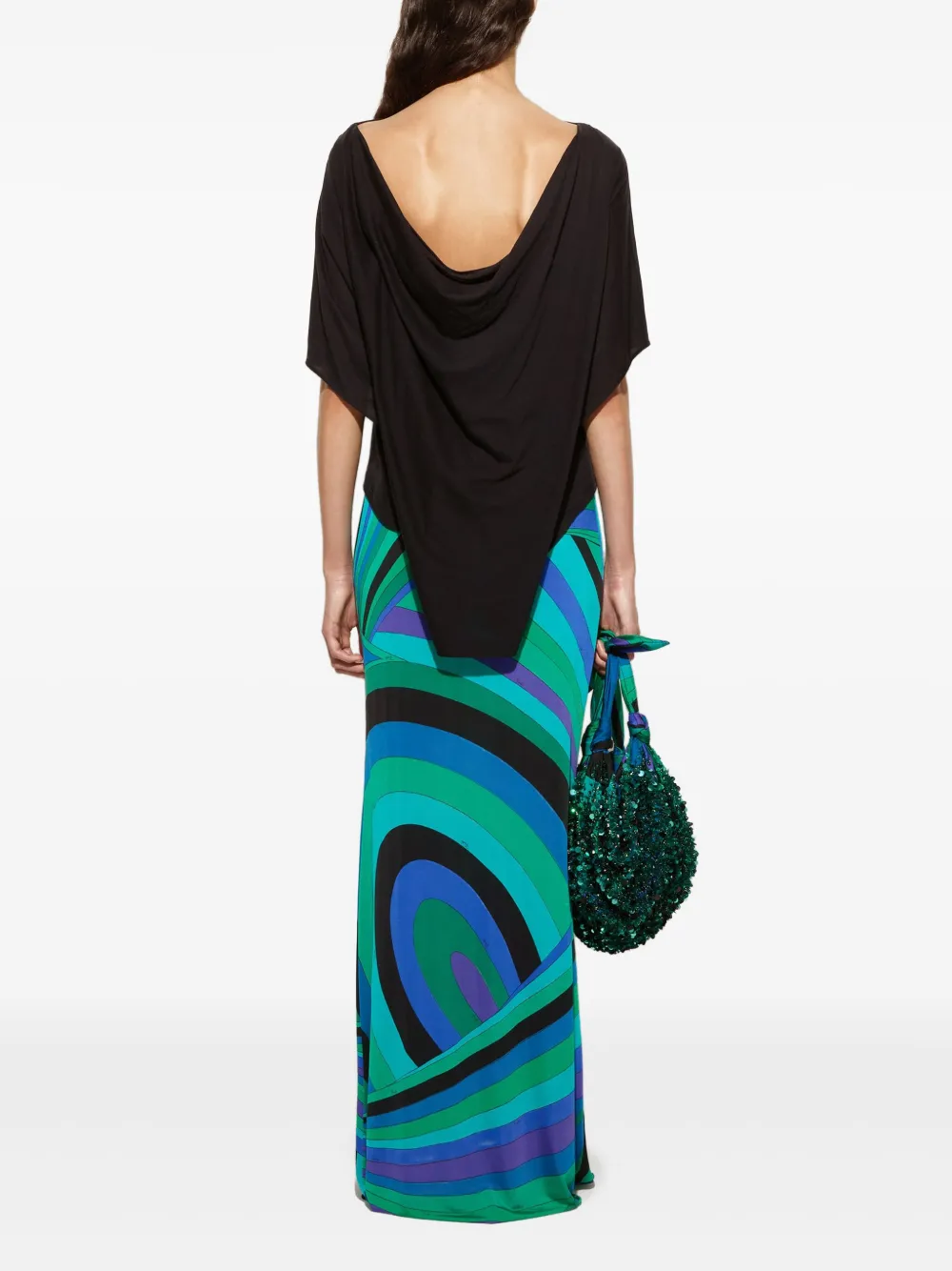 PUCCI Colorful Swirl maxi-jurk Blauw