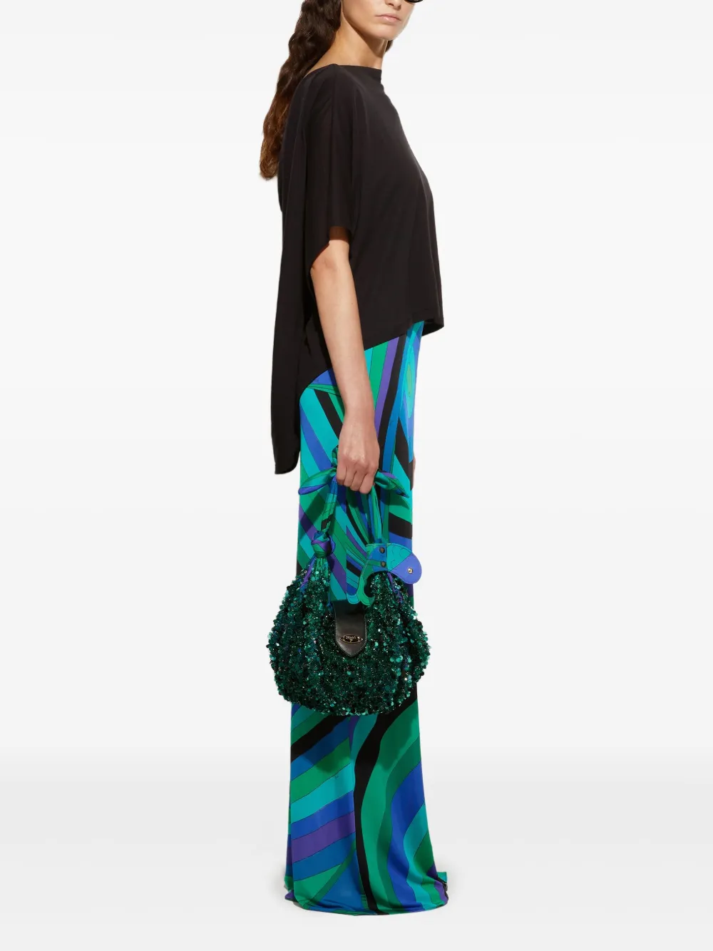 PUCCI Colorful Swirl maxi-jurk Blauw
