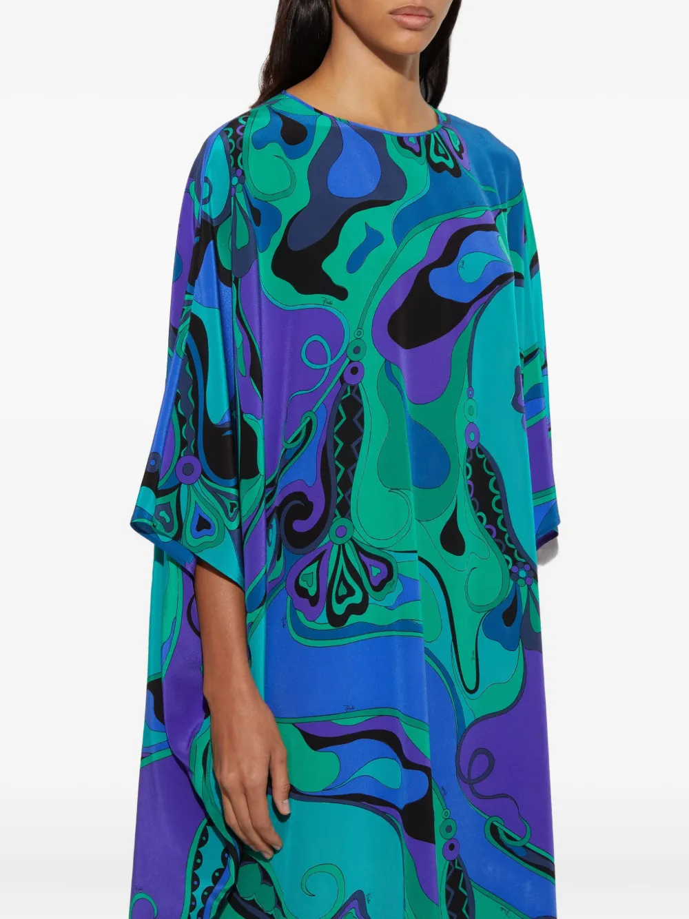 PUCCI Maxi-jurk met abstracte print Blauw
