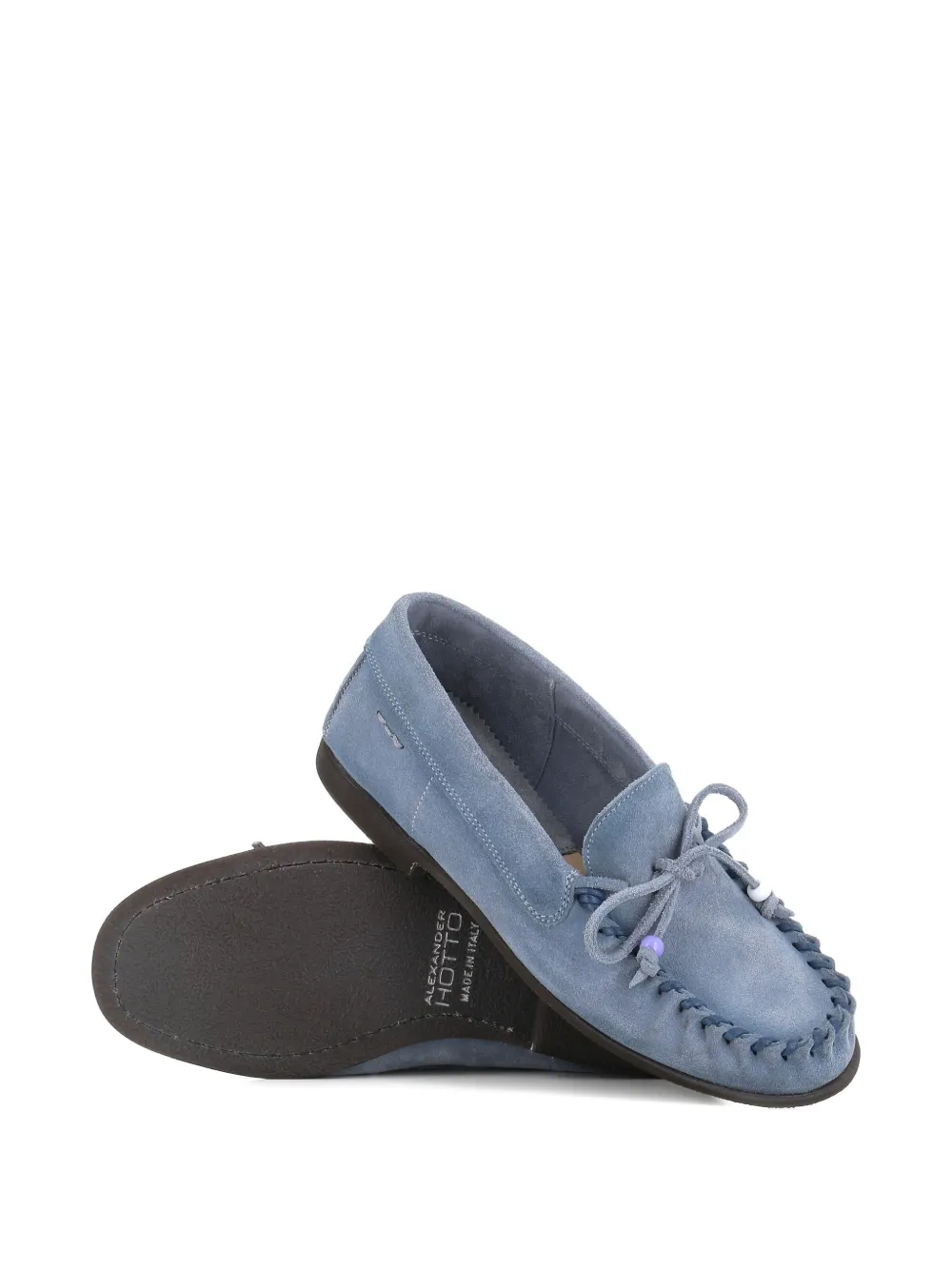 Alexander Hotto Suede Moccasin Loafers In Blue